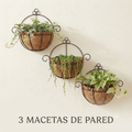 PACK DE 3 Maceta de pared fibra de coco 20 cm OFERTA