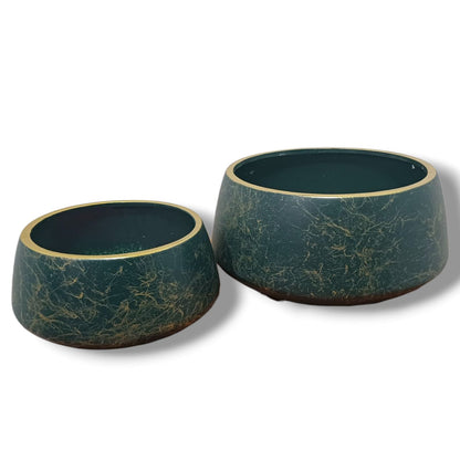 Bowl Verde Petróleo Pack 2 Macetas