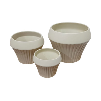 Cónicas Beige Pack 3 Macetas