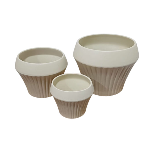 Cónicas Beige Pack 3 Macetas