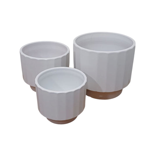 Líneas Vertical Blancas Pack de 3 Macetas