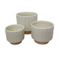 Líneas Vertical Beige Pack de 3 Macetas