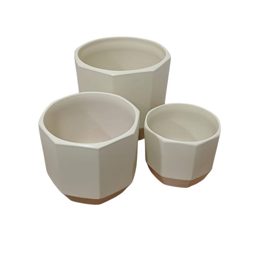 Octágono Color Beige Pack 3 Macetas