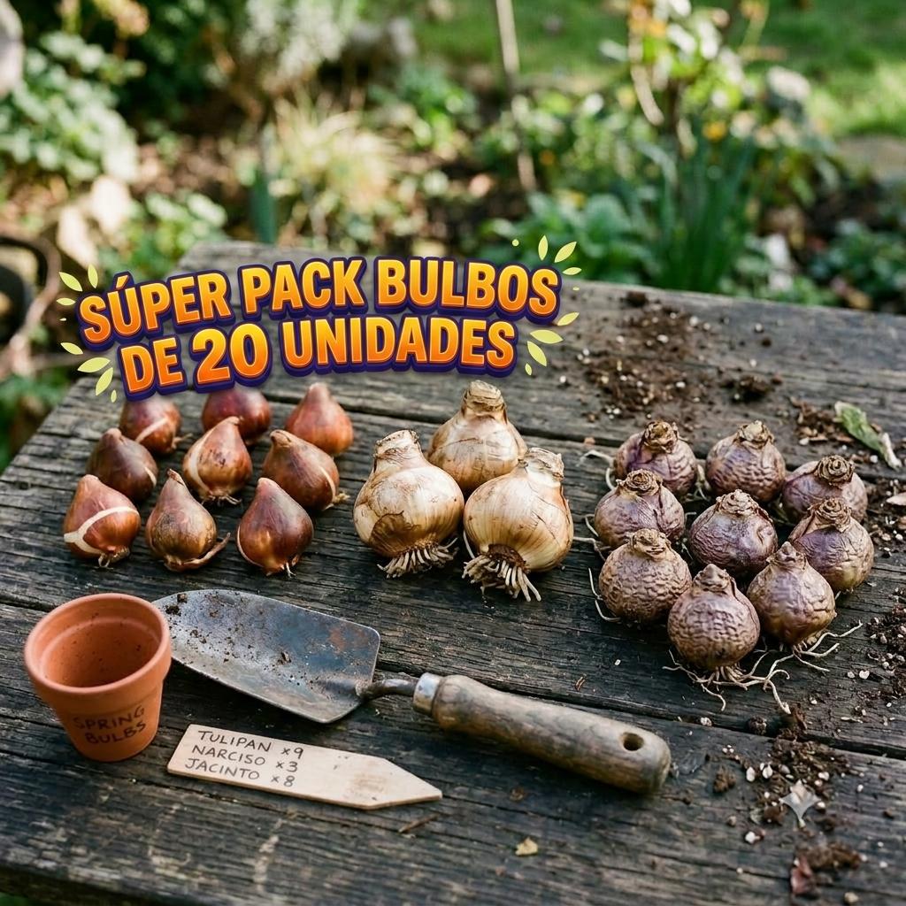 SUPER PACK DE BULBOS MIX 20 UNIDADES